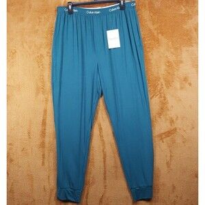 CALVIN KLEIN Sleepwear Mens XL Teal Jogger Ultra Soft Lyocell Lounge Sleep Pants